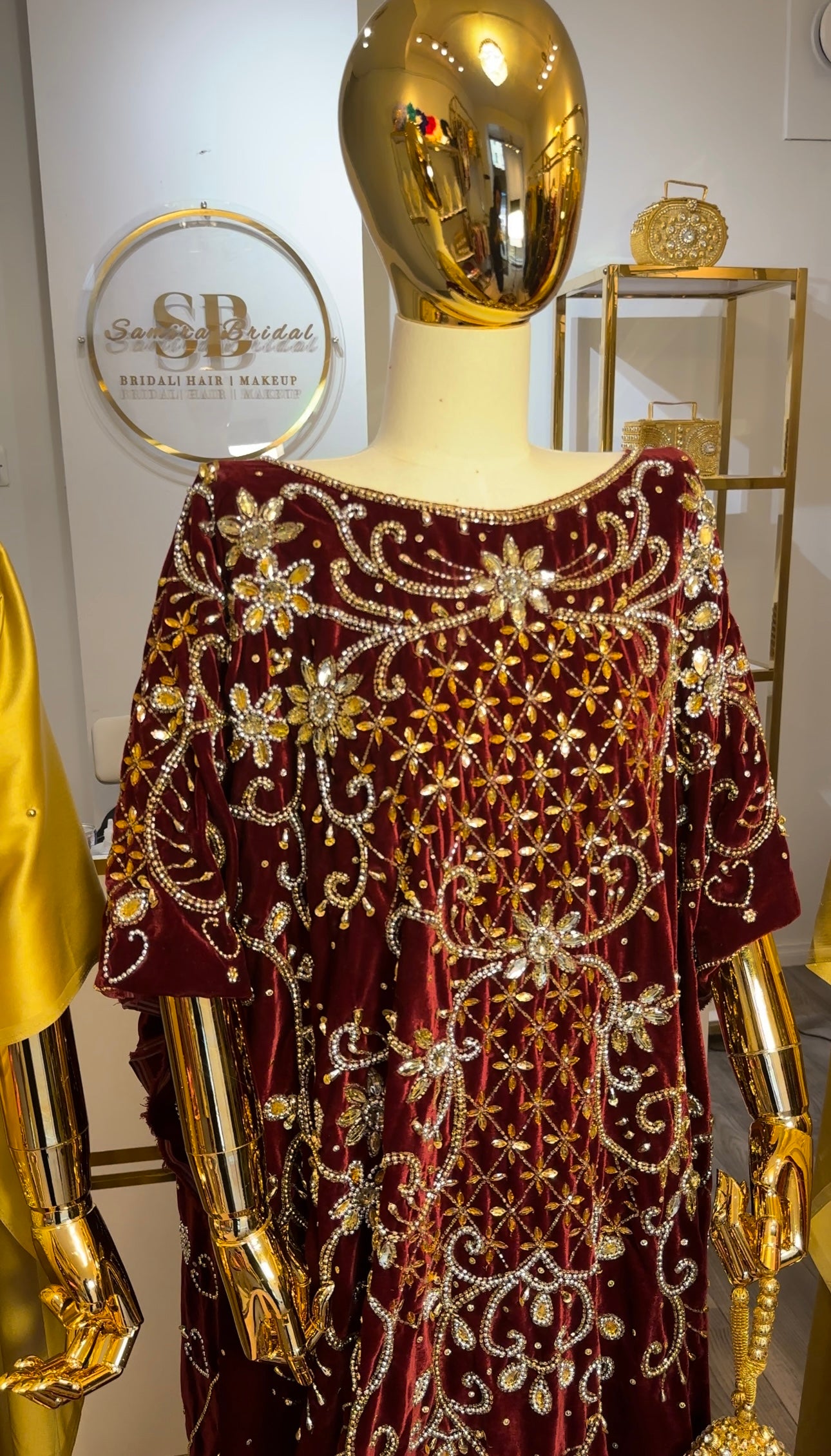 PRE-ORDER Raaliya Velvet Bridal Dirac - Maroon