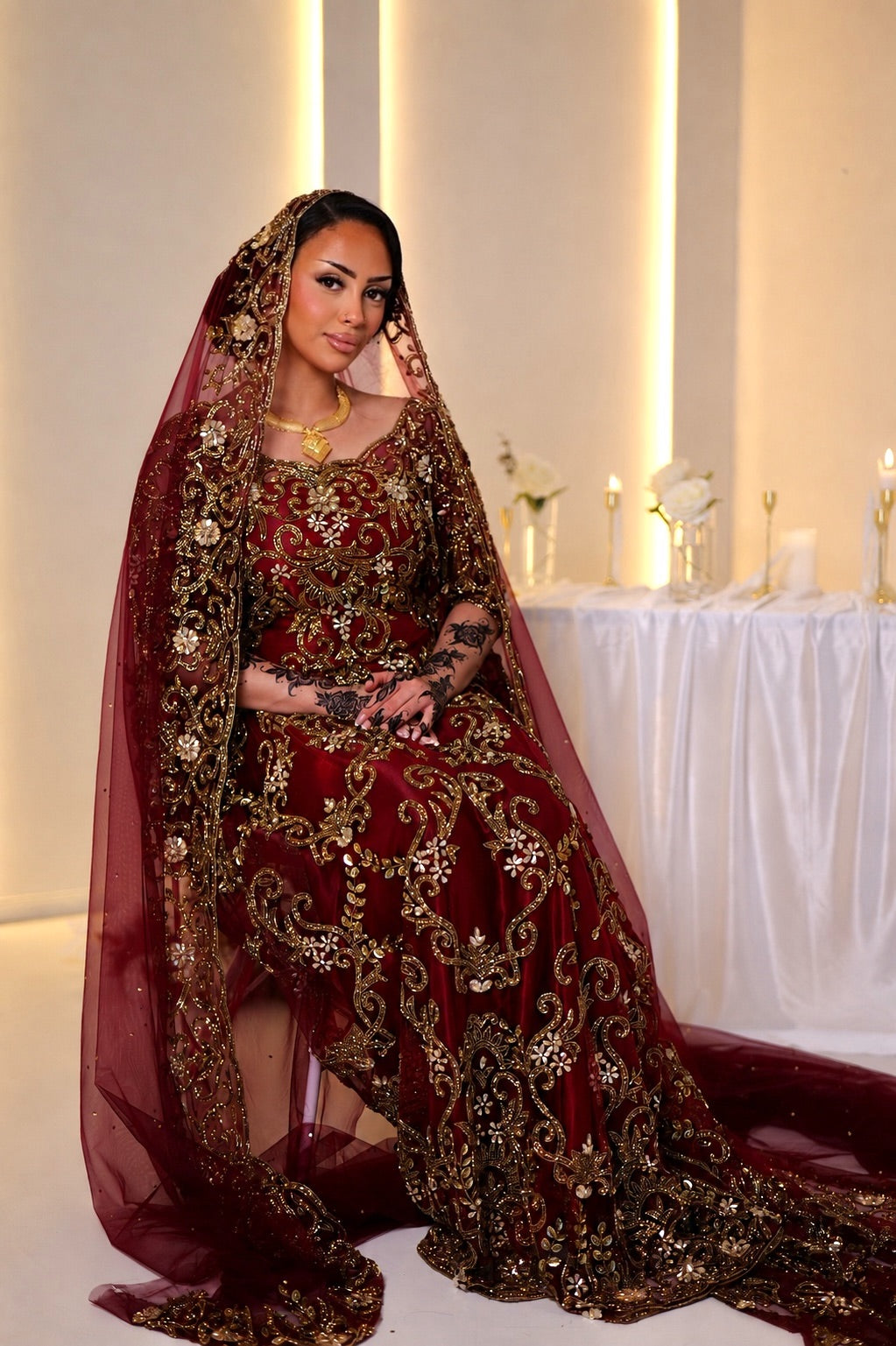 PRE -ORDER The Majestic Malika Ruby Red in Gold Dirac