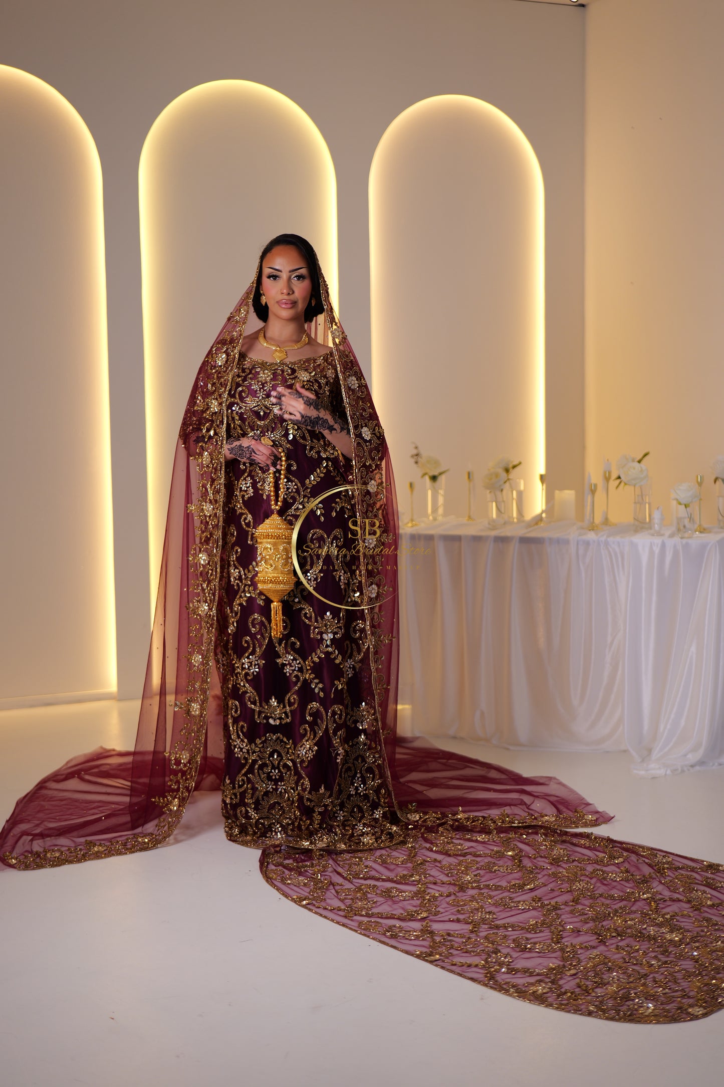 PRE -ORDER The Majestic Malika Plum in Gold Dirac