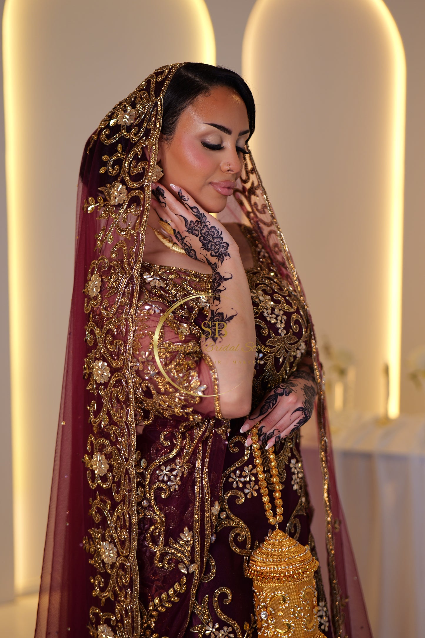 PRE -ORDER The Majestic Malika Plum in Gold Dirac
