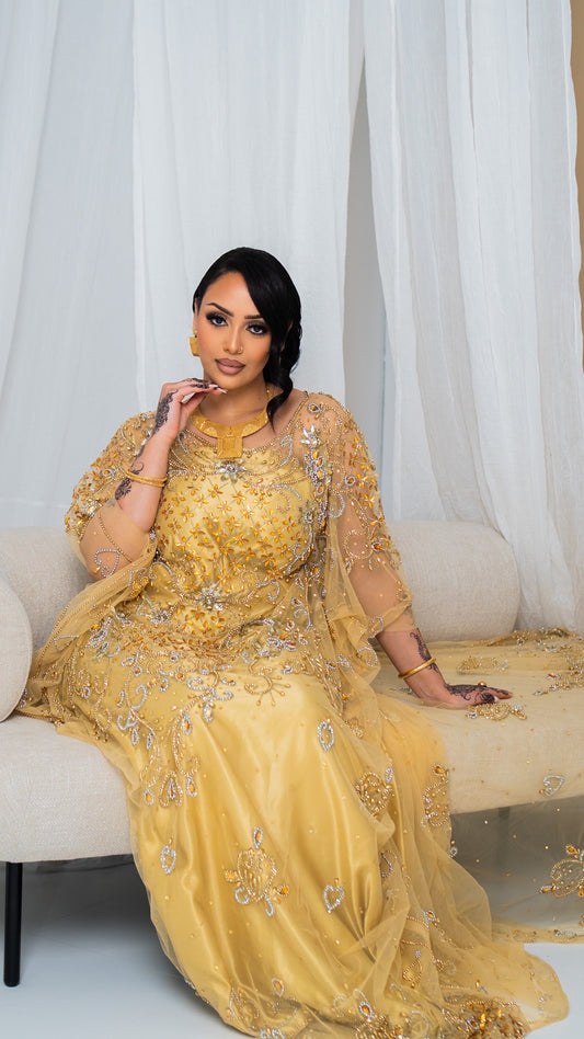 PRE - ORDER Dahab & Xariir Bridal Lace Dirac -  Gold