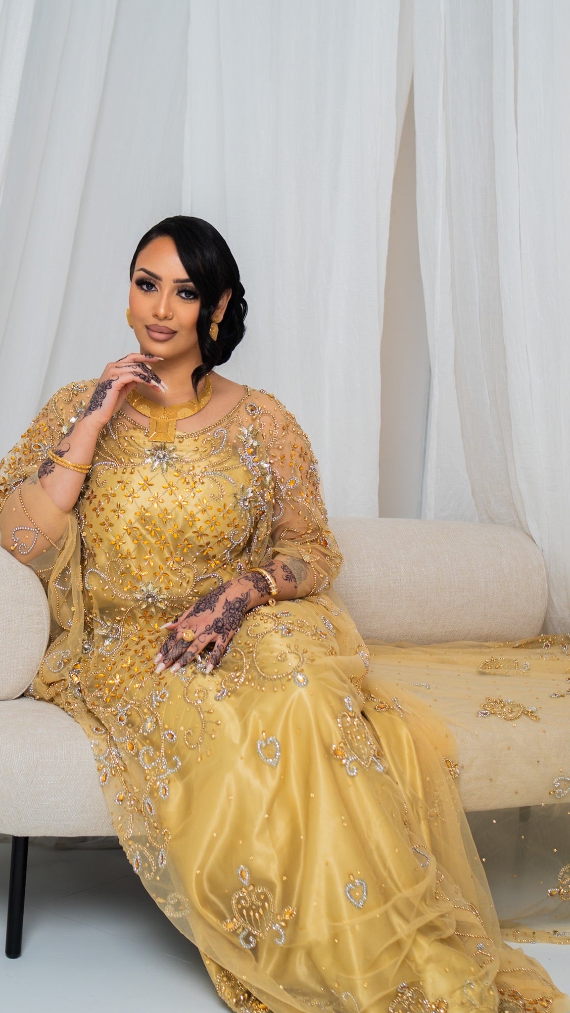 PRE - ORDER Dahab & Xariir Bridal Lace Dirac -  Gold
